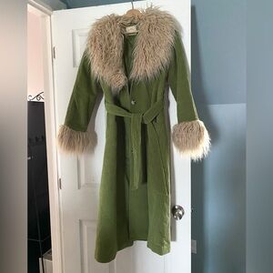 UO Tasha Faux Fur Corduroy Longline Coat